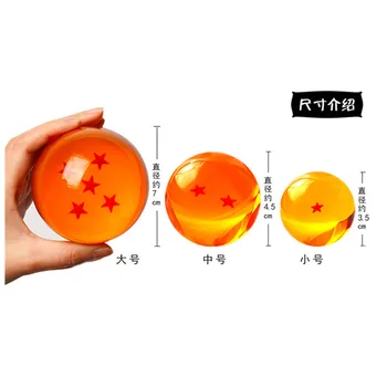 3.5/4.3 CM Anime Dragon Balls Șapte Stele Slickball Portocaliu Albastru Rășină Glob de Cristal Desktop Ornamente de Jucării de Colecție Cadou