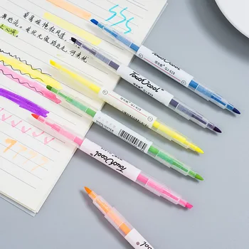 3 Buc/ Lot Creative Filtru Pen-coreean Cap Dublu Culoare Evidențiere Stilou Marker Cuvinte-Cheie pentru Studiul Carnet Student Consumabile