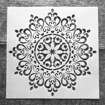 30*30cm Geometrie Mandala Inima Coroana DIY Stratificare Sabloane Pictura Album de Colorat Relief Album Decorative Șablon