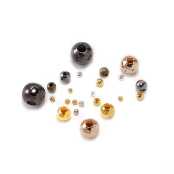 30-500pcs/lot 2 2.5 3 4mm Aur de Culoare Margele Spacer Rotunde Ball End Semințe de Metal Șirag de mărgele Pentru a Face Bijuterii Constatările Accesorii Supplie