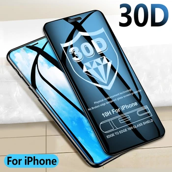30D Temperat sticlă de Protecție Pentru iPhone 12 11 Pro Xs Max Sticla iPhone X XR Ecran Protector pentru iPhone 8 7 6 6s Pahar Plin cu Capac