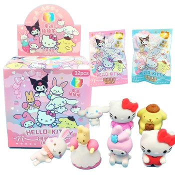 32/set Sanrioed Orb Cutie Eraser Kawaii Hello Kitty Melodie Kuromi Detașabil și Asamblate Papusa Student Papetărie Copii de Jucarie Cadou