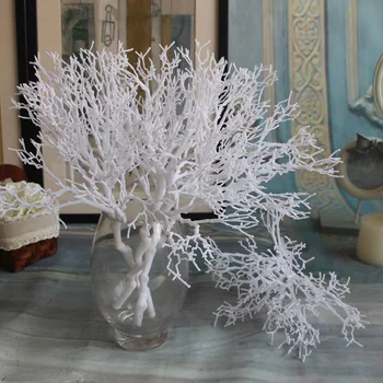 36 cm Alb Coral ramură plante Artificiale Pentru nunta Decor Acasă de plastic, flori Artificiale en-gros