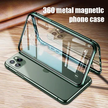360 de Metal Magnetic de Caz Pentru iPhone 12 13 Mini 11 12 13 14 Pro Max Cazuri Pentru iPhone X XR XS MAX 7 8 6 6S Plus SE 2020 Acoperi Coque