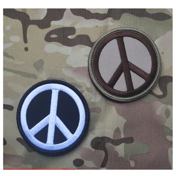 3D Broderie Patch-uri de Bucle Și Cârlig Semn de Pace Patch-uri Anti-Război Logo-ul Patch-uri Brodate Banderola Insigne