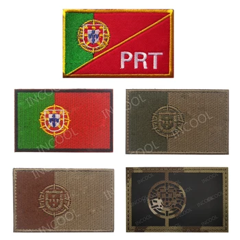 3D Broderie Patch-uri Portugalia Steagul Verde Militar IR Reflectorizante Patch-uri Tactice Emblema Insigne portugheză Steaguri Brodate Patch-uri