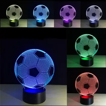 3D LED Fotbal Lumina de Noapte 16 Culori LED Masă Lampă în Formă de Minge de Fotbal USB Stereoscopic Lumină Lampă de Noptieră Pentru copii Cadouri