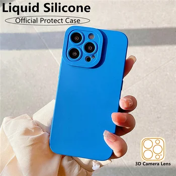 3D Lichid Clasic Pătrat husa Silicon Pentru Apple iPhone 13 12 11 Pro Max Mini Xs Max XR X 7 8 6 6S PIus SE 2020 obiectivul Camerei Cove