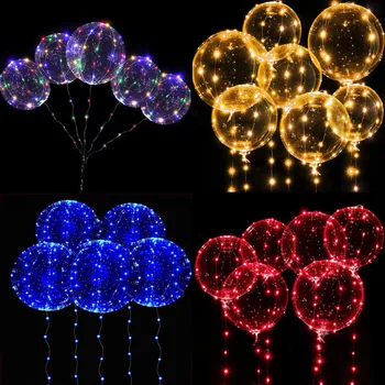 3pcs/lot Bobo Balon cu Led-uri Transparente Clar Lumina Bubble Ballon Nunta de Ziua Stralucitoare Petrecere de Crăciun Duș