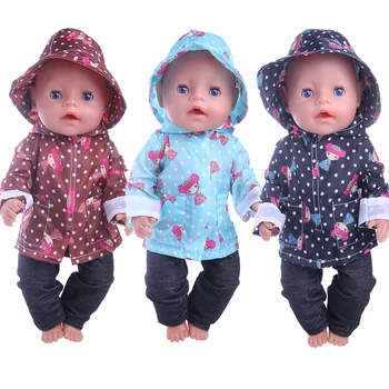3Pcs/Set Pelerina de ploaie Costum Fată Drăguță Mic Model de Papusa Haine De 18 Inch American Doll Fata & 43 Cm Copilul Nou-Născut,Generația Noastră