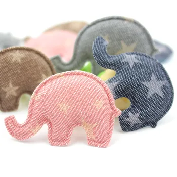 40Pcs 3*5 cm tesatura Denim Elefant Căptușit Aplici Pentru Copii articole pentru acoperirea capului Ac de păr Accesorii haine pentru animale de Cusut patch-uri en-gros