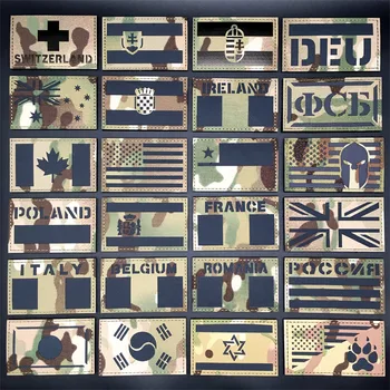 (42 Stiluri) Coreea, Franța, Spania, America, Israel Steaguri Militare Patch-uri IR Infraroșu Reflectorizante Patch-uri de pe Haine Tactice Insigne