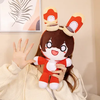 45cm Genshin Impact Amber Păpușă de Pluș Anime Amber Iepure Jucărie de Pluș Baron Bunny Perna Cosplay Recuzită Cadouri de Ziua de nastere a Copilului Fata