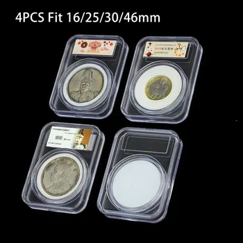4buc 16/25/30/46mm Suportul Monede de Colectare Cutie Caz de Plastic Transparent Monede de Afișare Stocare Capsule de Protecție Cutii Container