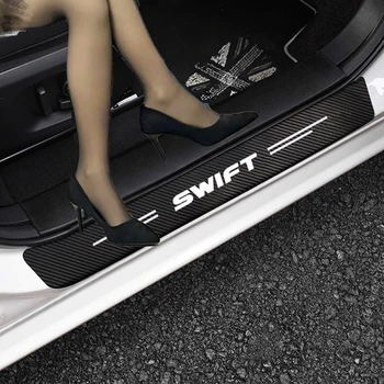 4buc Masina din Fibra de Carbon Autocolant Auto Pragului de Ușă Protector Decor Modificare pentru Suzuki SWIFT Styling Auto Accesorii Auto