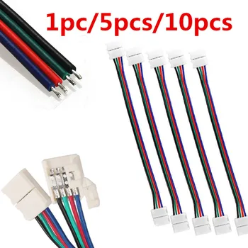 5/10buc 4Pin LED RGB Banda Conector Pentru SMD 5050 RGB LED Strip Lumina Solderless PCB Placa Cu Conectori Femeie Conecta prin Cablu