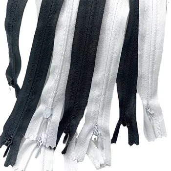 50CM 60CM Alb Negru Culoare fermoare de cusut saci accesorii de cusut rochii Strânsă-End invizibil pentru cusut fermoare diy