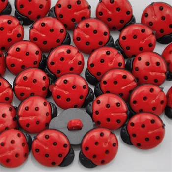 50PCS 16MM Roșu Vopsit Plastic Ladybird Butoane Decorative de Cusut Scrapbooking Ambarcațiuni PZ64