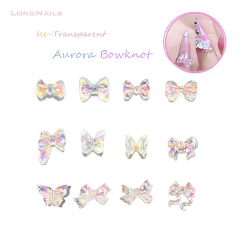 50pcs/Lot Japanses Sweety Aurora Bowknot Decalcomanii de Rășină Simfonie 6-12.5 MM Iresident Accesorii NailArt Fluture Decoratiuni CF36