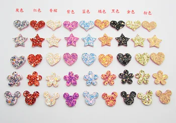 50pcs sclipici de stele inima de flori Tampoane de Patch-uri de Aplicatii pentru Ambarcațiunile de Haine de Cusut Consumabile DIY Clip de Păr Accesorii