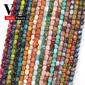52pcs Piatra Naturala Beads7*5mm Neregulate Amazonite Roz Opal Shoushan Mare de Sedimente Jaspers Margele pentru a Face Bijuterii Braceles 15