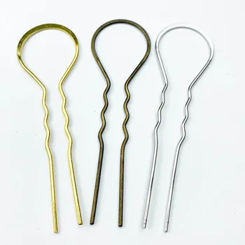 5pcs 3x10.5cm Metal Forma de U Părul Ondulat Fork Pin Ac de păr Diapozitiv Bun Suport Stick Bentiță Cheveux Coc Timp de Accesorii de Par