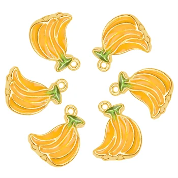 5pcs/Lot de Colorat Banane Email Farmece Kawaii Fructe de Plante Alimentare Pandantive Pentru Femei Brățară Moda Bijuterii Accesorii