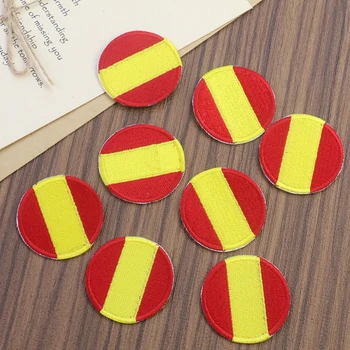 5PCS Rotund Spania Flag Broderie Patch-uri de Fier pe Haine Militare Rucsac Insigna Dungă Autocolant DIY Aplicatiile Îmbrăcăminte Accesorii