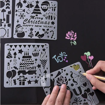 5Pcs/set Alfabet Scrisoare de Crăciun doodle Șabloane Șablon Pictura Scrapbooking Ștanțată Stamping Album Card DIY HIP