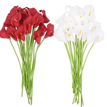 5PCS Simulare Calla Lily PU Atingere Reală Artificiale Flori De Nunta Buchet de Mireasa Ziua Decor Acasă Grădină de Flori False