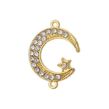 5pcs zircon cristal aliaj de stele și luna piesa de conexiune pentru a face bijuterii DIY brățară colier cadou accesorii en-gros