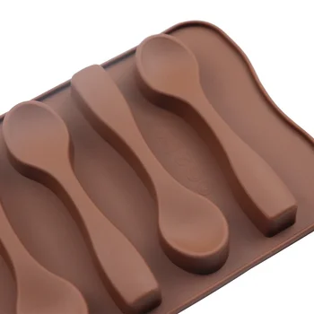 6 Grilă Lingura De Silicon Mucegai Ciocolata, Lingura De Mucegai Timpul Liber Clasică De Ciocolată Mucegai De Copt