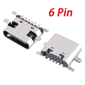 6 Pin SMT Soclu Conector Micro USB de Tip C 3.1 Feminin Plasarea SMD Pentru PCB Design DIY Mare Port de Încărcare Curent Jack