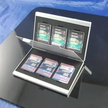 6pcs Metal Aluminiu Card de Memorie Protecter Cutie de Stocare de Caz Titularul 6x SD/SDHC/MMC Card de Memorie de Stocare care Transportă Caz, Titularul Portofel
