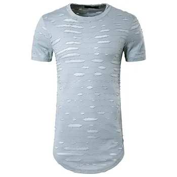 7001-2022 Vara Noi Lycra cu Bumbac de Imprimare de Moda Slim cu Maneci Scurte T-Shirt pentru Bărbați Gât Rotund cu Maneci Scurte T-Shirt