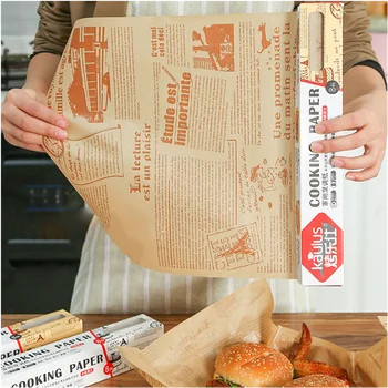 8M Hartie de Copt Pergament Hârtie Rola Sandwich-uri Hamburger Hârtie de Ambalaj Cuptor cu Microunde Grill Hârtie Gratar Ulei de Hârtie Absorbantă