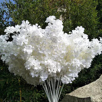 90cm Mătase Hortensie Alba Sucursala Deriva Zăpadă Gypsophila Flori Artificiale Flori de Cires Nunta Arc Decora flori False