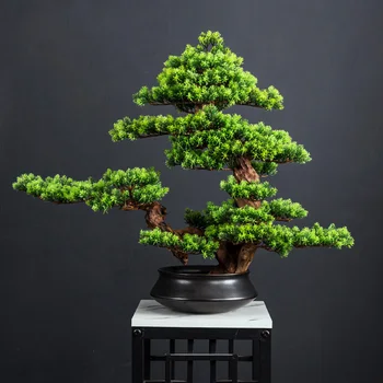 Acasă Dector Simulat Bun Venit Pin Bonsai Decor Living Desktop Decor Fals Copac Plante Artificiale Ornamente, Ghivece
