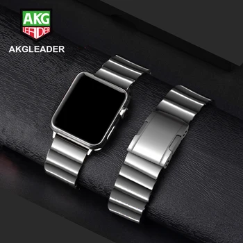 AKGLEADER Metal Solid Bandă de Oțel Pentru Apple Watch Seria 7 6 5 4 iWatch de Înaltă Calitate Watchband Pentru Apple Watch 3 2 Curea de mână