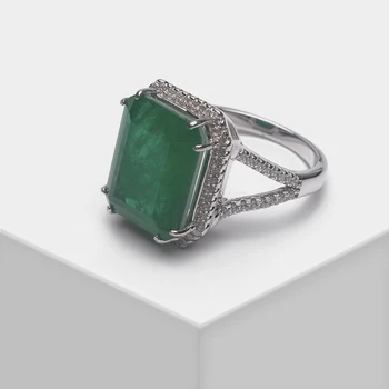 Amorita retro boutique pătrat verde de cristal încrustat inel