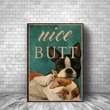 amuzant boston terrier fund frumos baie poster, câine de arta de perete baie, amuzant baie semn, iubitor de câine câine cadou