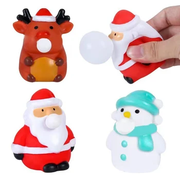Amuzant Moș Crăciun Vârf De Cuțit De Jucărie Pentru Copii De Relief De Stres Stoarce Jucării Extrudare Frământa Jucărie Desene Animate Elan Om De Zăpadă Ciupit Jucărie Cadou De Crăciun