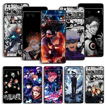 Anime Jujutsu Kaisen Telefon rezistent la Socuri Acoperirea pentru Google Pixel 7 6a 6 5a 5 4 4A XL 5G Caz Negru Moale Fundas Silicon Coque