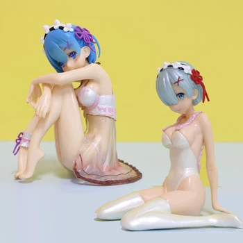 Anime Re:Viața Într-O Lume Diferită De Zero Rem Ram Pijamale Fata de Cifra din PVC Figura de Acțiune de Colectare de Jucării 11.5 cm