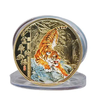 Anul Nou Tigru 2022 Suveniruri Colorate Chinezesc De Aur Monede De Colectie Pentru Bogăție Și Noroc De Anul Nou Cadouri 2022