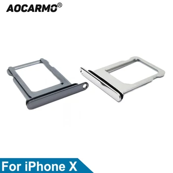 Aocarmo Alb/Negru Nano Sim Card Tray Slot Suport piesă de schimb Pentru iPhone X