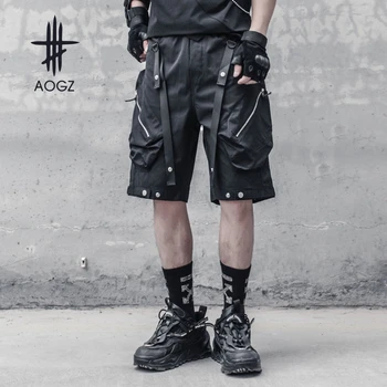 AOGZ Gotic Techwear Cargo Pantaloni scurti Barbati Streetwear Harajuku Panglici de Genunchi Lungime pantaloni Pantaloni de Vara Lejere Casual pantaloni Scurți