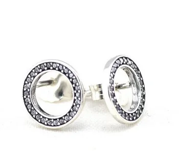Argint 925 deschide clar cz cerc Cercei Compatibil Cu Bijuterii de argint pentru femei stil de moda