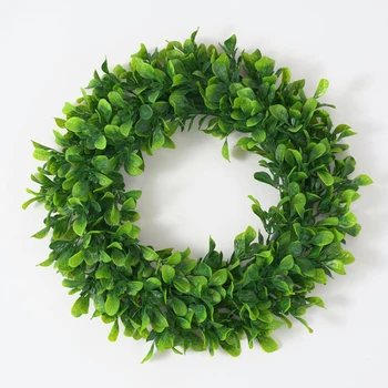 Artificiale Frunze Verzi Coroană de flori Faux Cimișir Cununa De 16,5' Artificial Rotund Coronita pentru Usa Decoratiuni de Nunta