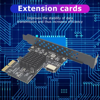 ASM3142 Chip 10Gbps USB3.1 Tip-E 20pin Riser Card USB2.0 PCI-E 3.0 X2 Extender pentru Calculator Multiplicator de Gadget-uri